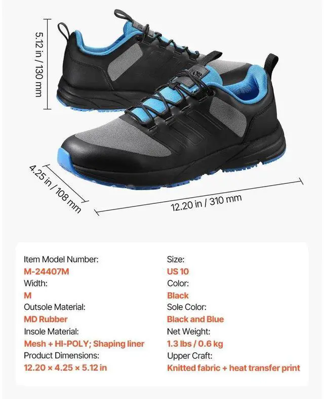 Alt view image 7 of 7 - Cross Training Shoes M Width Sneakers US Size 10 Wide Toe Box Shoes Black