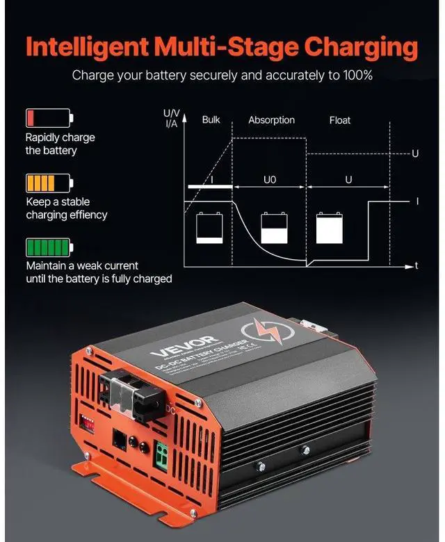 Alt view image 5 of 7 - 12V 30A DC to DC Charger Battery Charger 375W for Lead-Acid and Lithium AGM GEL