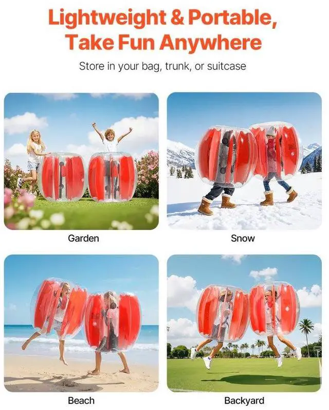 Alt view image 6 of 7 - 2-Pack 3FT/0.9M Inflatable Bumper Balls PVC Body Sumo Zorb Ball Outdoor Game