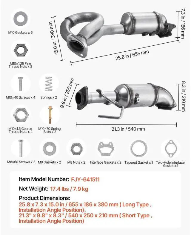 Alt view image 7 of 7 - Catalytic Converter Compatible with 2012-2017 Jeep Wrangler 3.6L V6 Front 641511