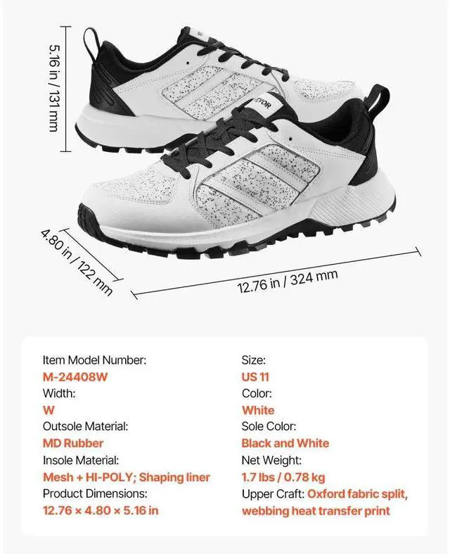 Alt view image 7 of 7 - Cross Training Shoes W Width Sneakers US Size 11 Wide Toe Box Shoes White