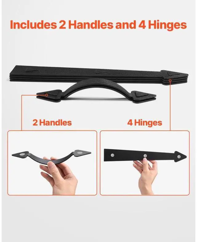 Alt view image 6 of 7 - Decorative Magnetic Garage Door Hardware Kit Accents 4 Hinges 2 Handles Black