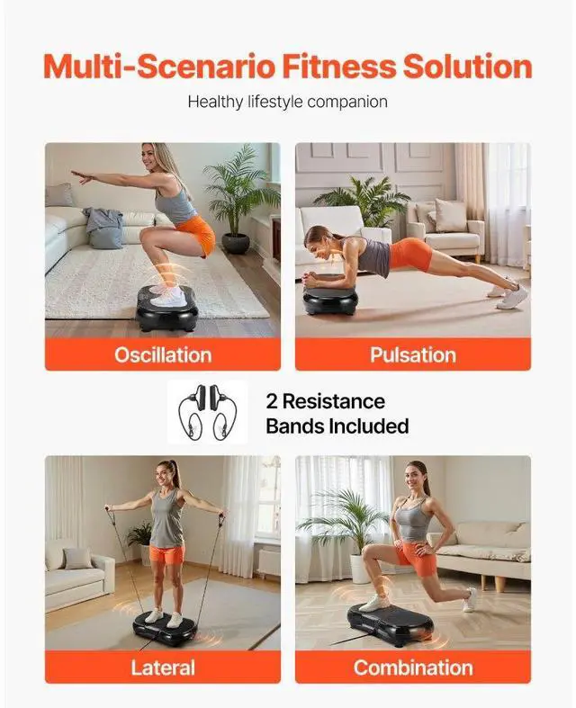 Alt view image 6 of 7 - Vibration Plate Exercise Machine Full Body Shaker Fitness Platform Black