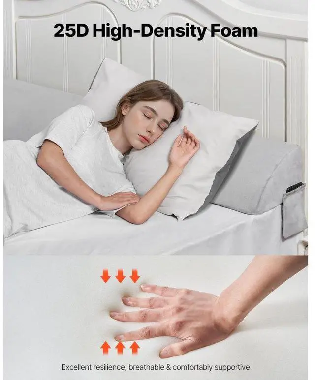 Alt view image 3 of 7 - Bed Wedge Pillow 76"x10"x6" Plush Bed Gap Filler Headboard Fill 0-7" Gap