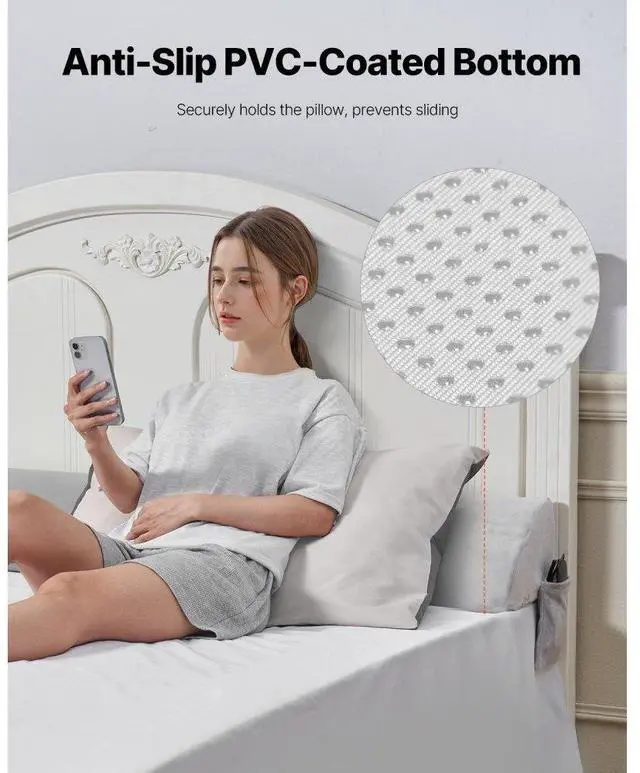 Alt view image 5 of 7 - Bed Wedge Pillow 76"x10"x6" Plush Bed Gap Filler Headboard Fill 0-7" Gap