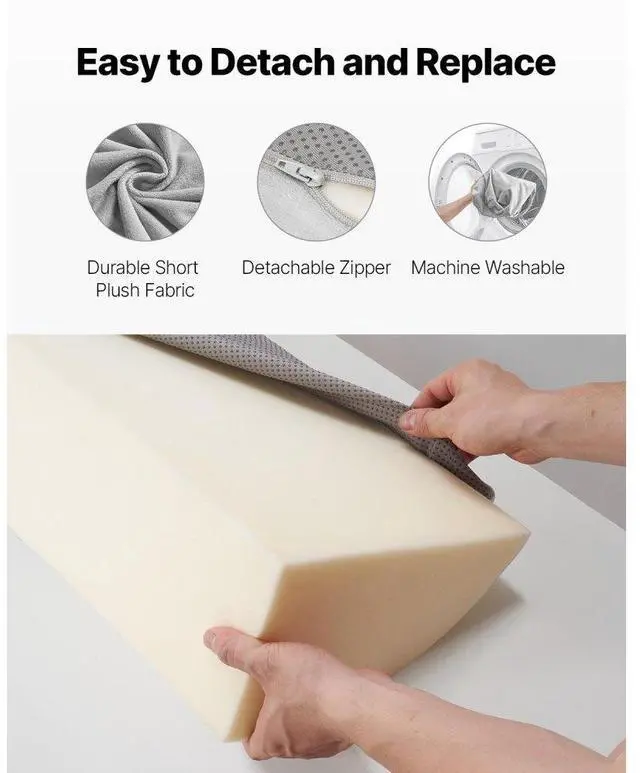 Alt view image 6 of 7 - Bed Wedge Pillow 76"x10"x6" Plush Bed Gap Filler Headboard Fill 0-7" Gap