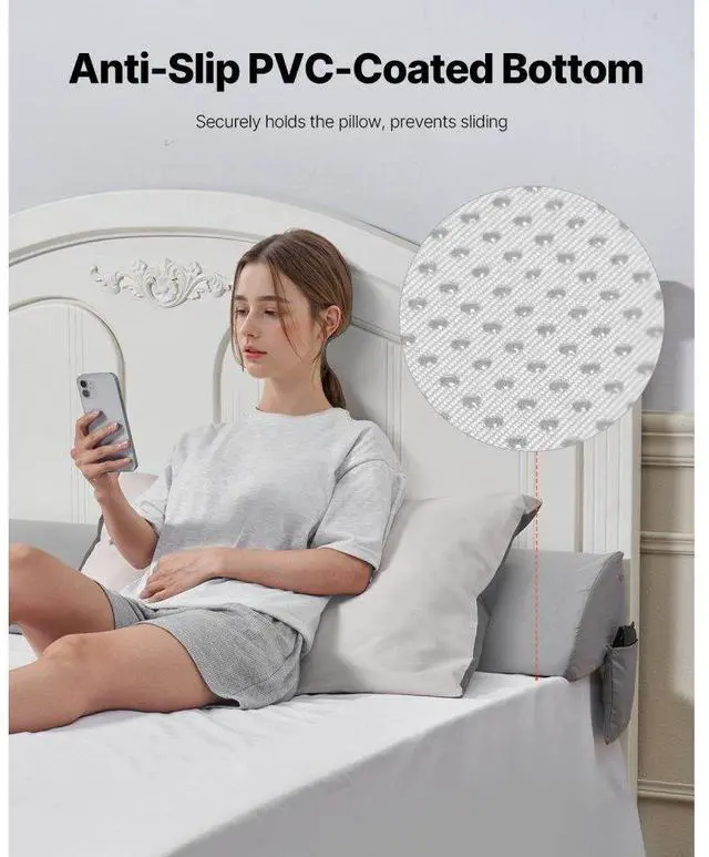 Alt view image 5 of 7 - Bed Wedge Pillow for Headboard 72" x 10" x 6" Bed Gap Filler Fill 0-7" Gap