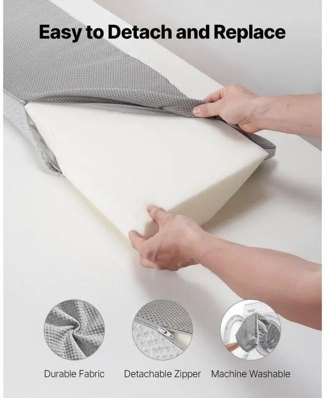 Alt view image 6 of 7 - Bed Wedge Pillow for Headboard 60"x10"x6" Bed Gap Filler Fill 0-7" Gap