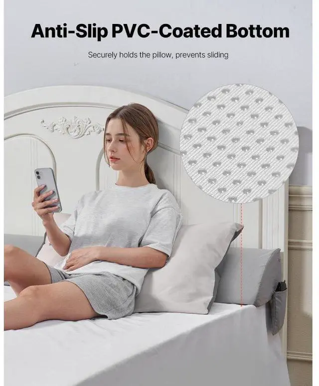 Alt view image 5 of 7 - Bed Wedge Pillow for Headboard 76" x 8" x 6" Bed Gap Filler Fill 0-5" Gap