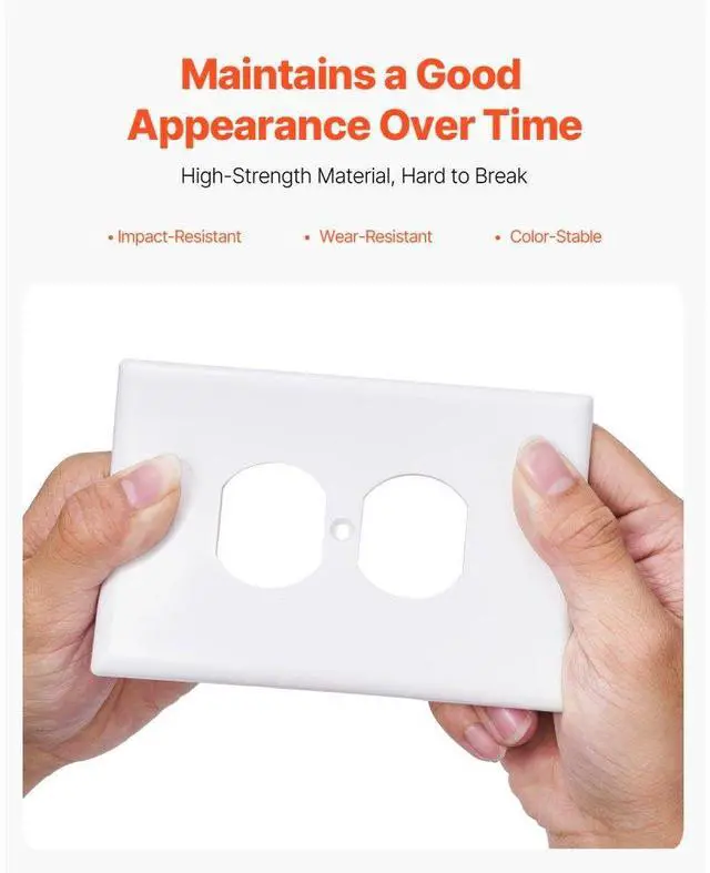Alt view image 5 of 7 - 1-Gang Duplex Outlet Covers Wall Outlet Cover 10 Pack Receptacle Faceplate