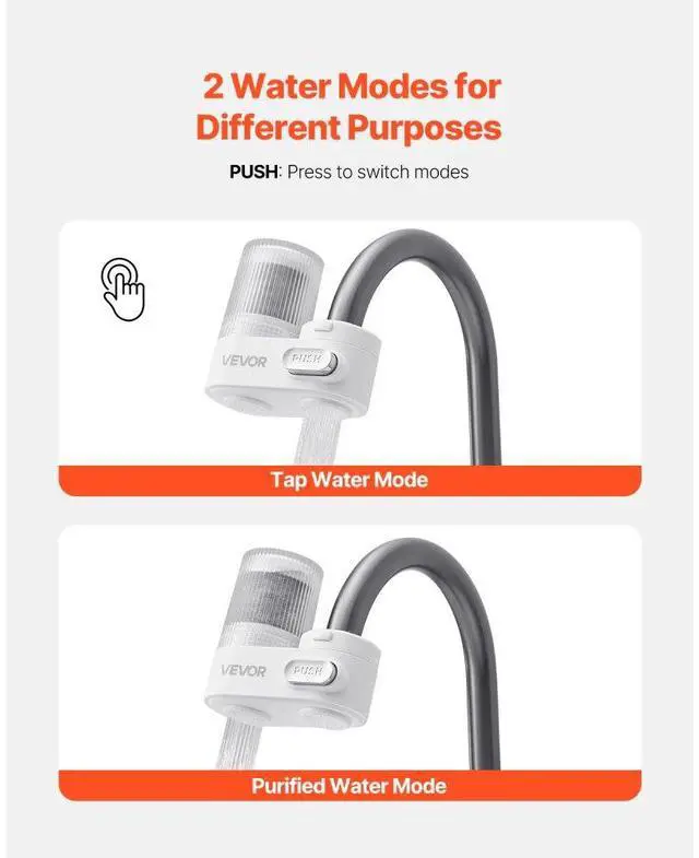Alt view image 5 of 7 - Faucet Mount Water Filters Sink Water Purifier for Kitchen White Vertical