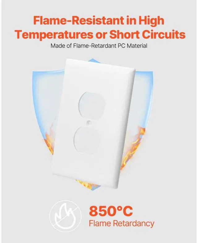 Alt view image 4 of 7 - 1-Gang Duplex Outlet Covers Wall Outlet Cover 10 Pack Receptacle Faceplate