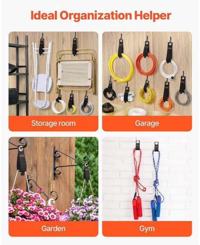 Alt view image 6 of 7 - 8-Pack Extension Cord Holder 3-Size Heavy-Duty Cord Organizer 8/9.45/12 Inches