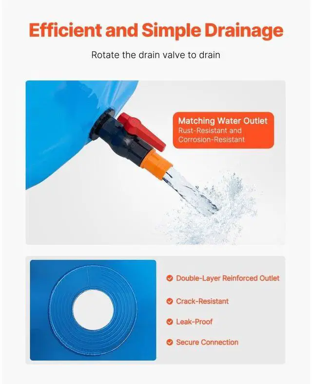 Alt view image 5 of 14 - Canvas Fish Pond Above Ground Fish Tank 818 Gal Round Koi Pond (Blue)