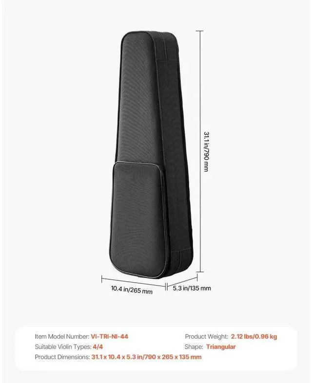 Alt view image 7 of 7 - Portable Nylon Fabric 4/4 Full Size Violin Case Anti-Scratch Travel Carrying Bag