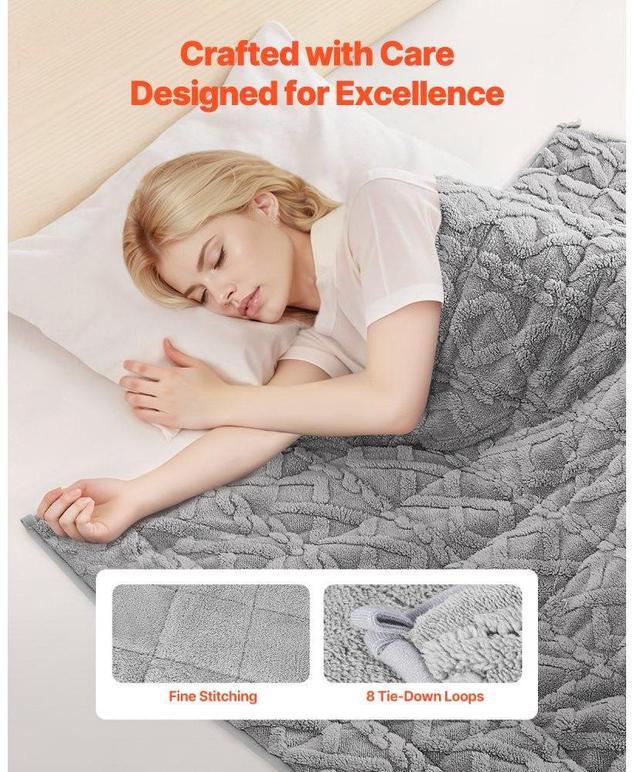 Alt view image 4 of 7 - Weighted Blanket 20lb 60 x 80 in Queen Size Sherpa Fleece Heavy Blanket
