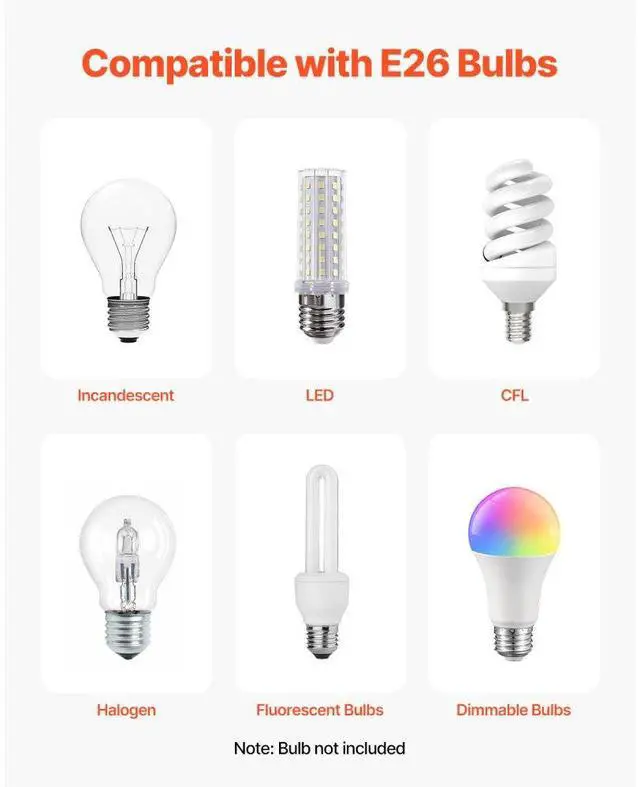 Alt view image 5 of 7 - VEVOR Pendant Light 1-Light Pendant Lighting with Glass Shade Adjustable Height