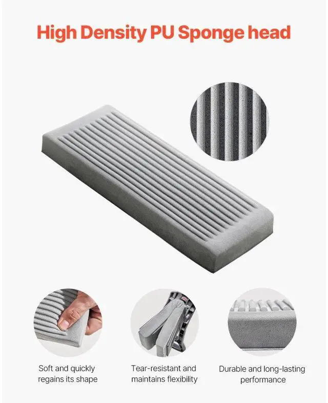 Alt view image 3 of 7 - VEVOR Sponge Mop Replacement, 2-Piece, High Density Wider PU Sponge Mop Head Replacement with Hook & Loop, High Absorbency Head Replacement for VEVOR DS1362 Sponge Mop, Fit for Various Floors