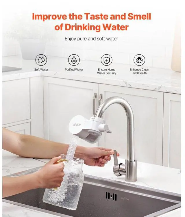 Alt view image 2 of 7 - Faucet Mount Water Filter Sink Water Purifier for Kitchen Horizontal White