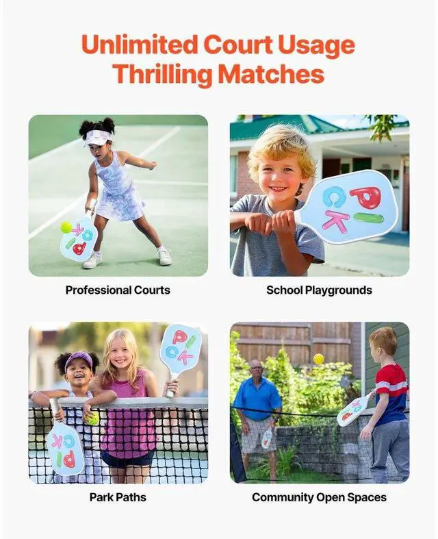 Alt view image 6 of 7 - Kids Fiberglass Pickleball Paddle Child Size Lightweight Honeycomb Racket