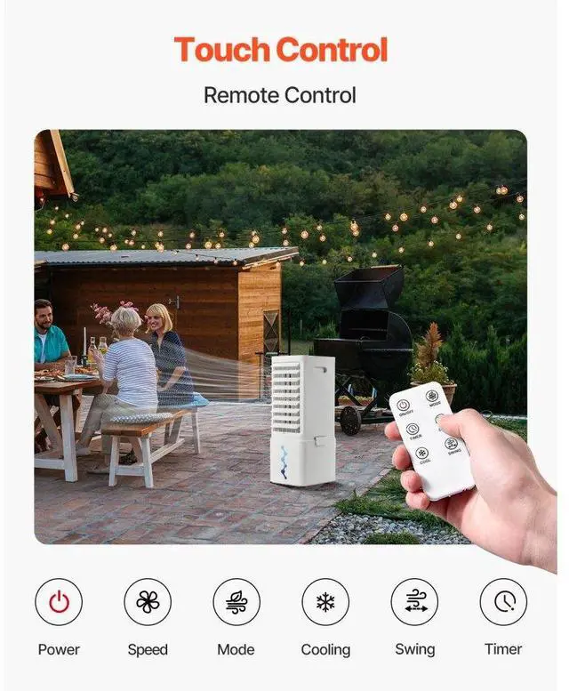 Alt view image 5 of 7 - Evaporative Air Cooler 9L 550 CFM Swamp Air Conditioner with 2 Ice Boxes