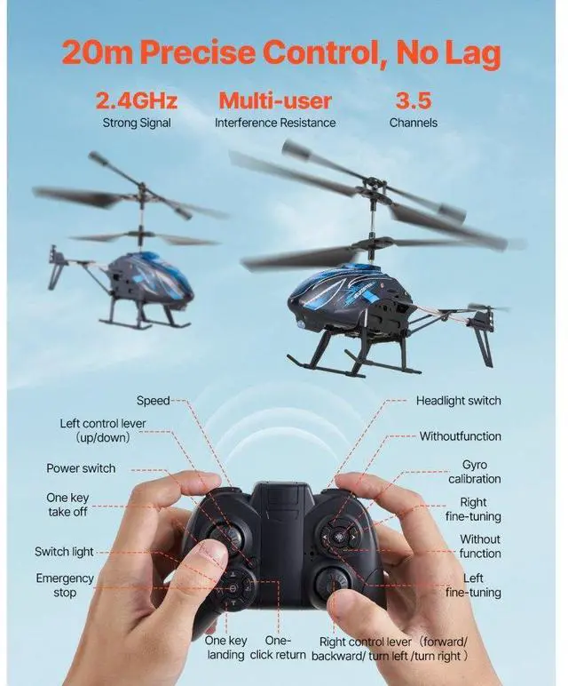 Alt view image 6 of 14 - RC Helicopter 3.5 Channel Remote Control Plane Mini Aircraft Toy Kids Present