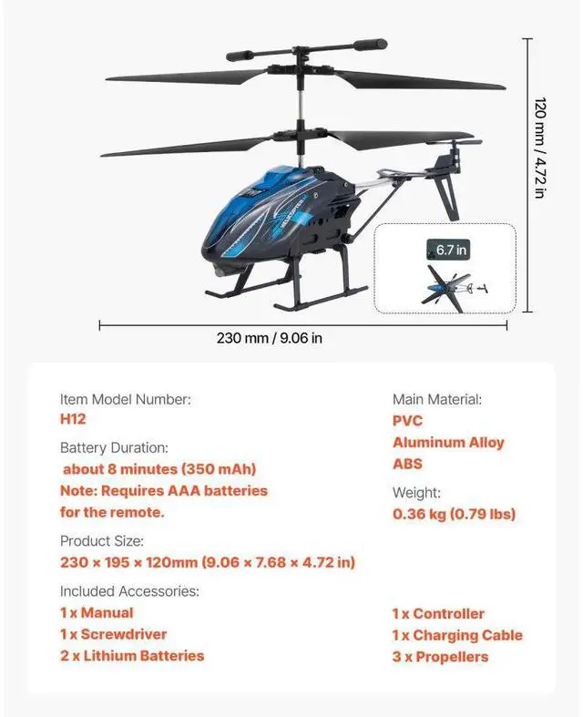 Alt view image 7 of 14 - RC Helicopter 3.5 Channel Remote Control Plane Mini Aircraft Toy Kids Present
