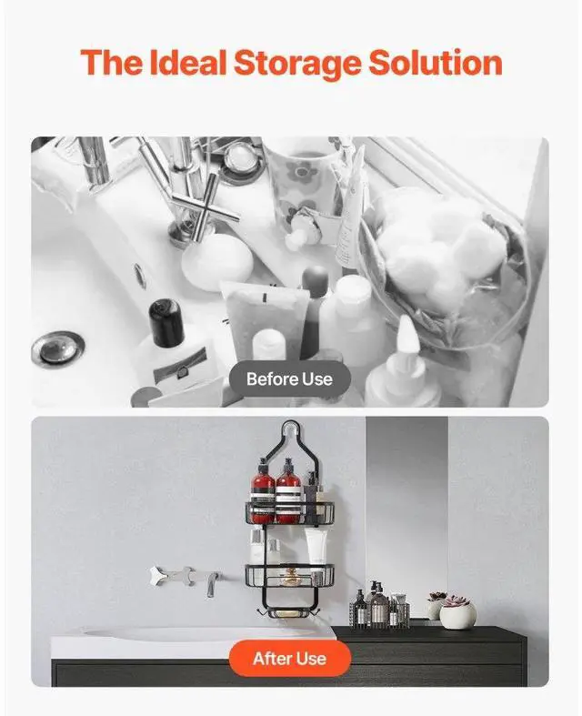 Alt view image 6 of 7 - Shower Caddy 3-Tier Hanging Bathroom Shower Storage Organization Shelves Rack