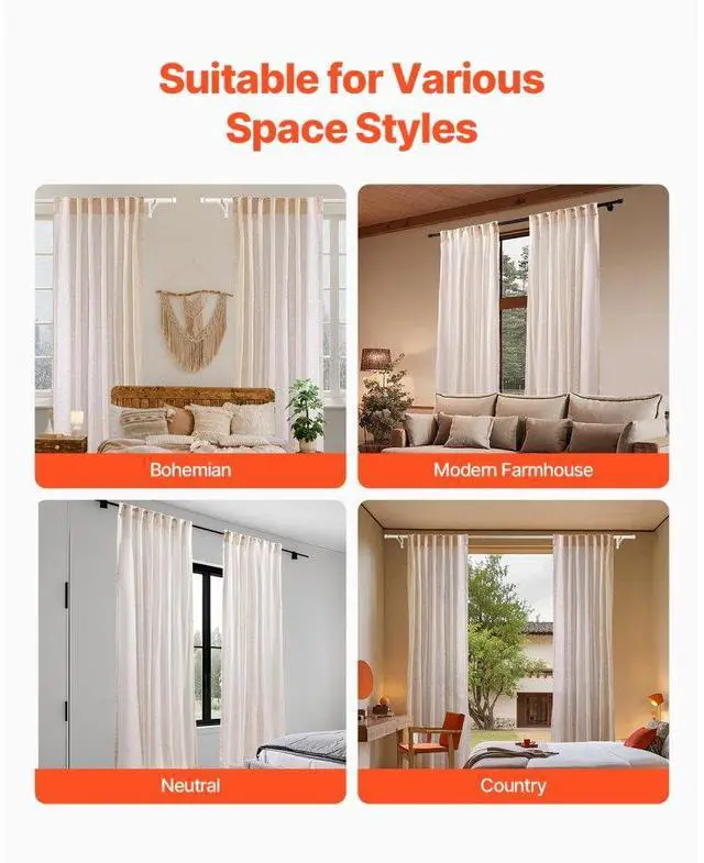 Alt view image 6 of 7 - Natural Linen Curtains 52 x 84 inch 2 Panels Set Semi Sheer Light Filtering