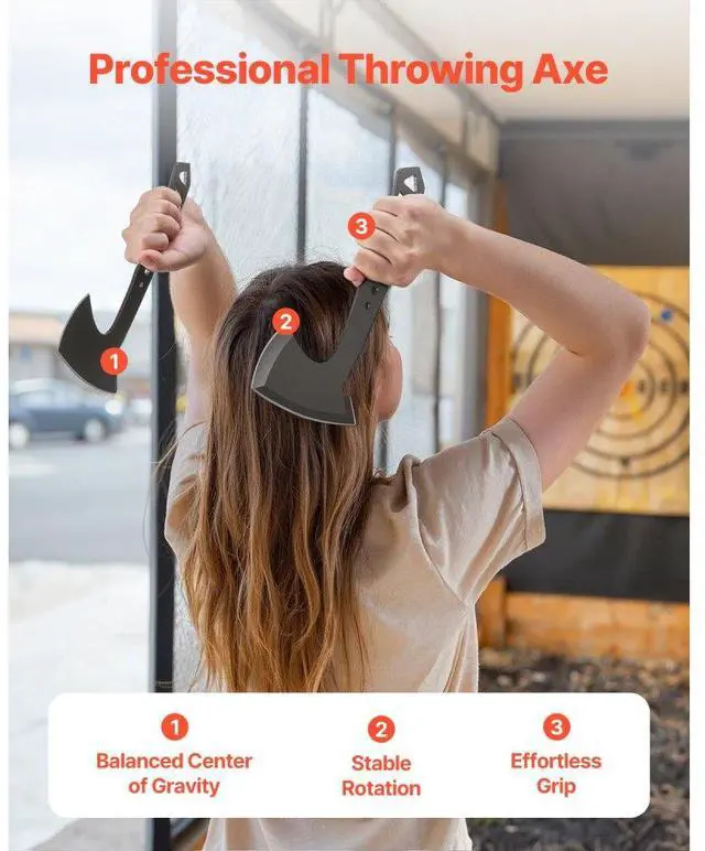 Alt view image 2 of 7 - Throwing Axes and Tomahawks 3 Pack Axe Throwing Hatchet Set Stainless Steel