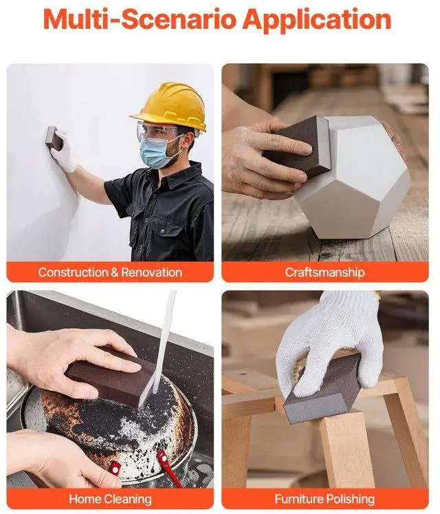 Alt view image 6 of 7 - Sanding Sponge 4Pcs 60/80/120/220 Washable and Reusable Sanding Blocks