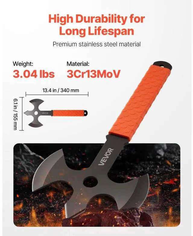 Alt view image 3 of 7 - Throwing Axes and Tomahawks 3Pack 13.4 inch Triple Edge Axe Throwing Hatchet Set