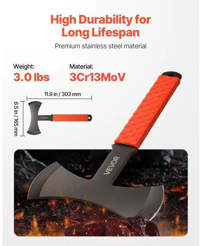 Alt view image 3 of 7 - Throwing Axes and Tomahawks 3 Pack 11.9 inch Double Bit Axe Throwing Hatchet Set