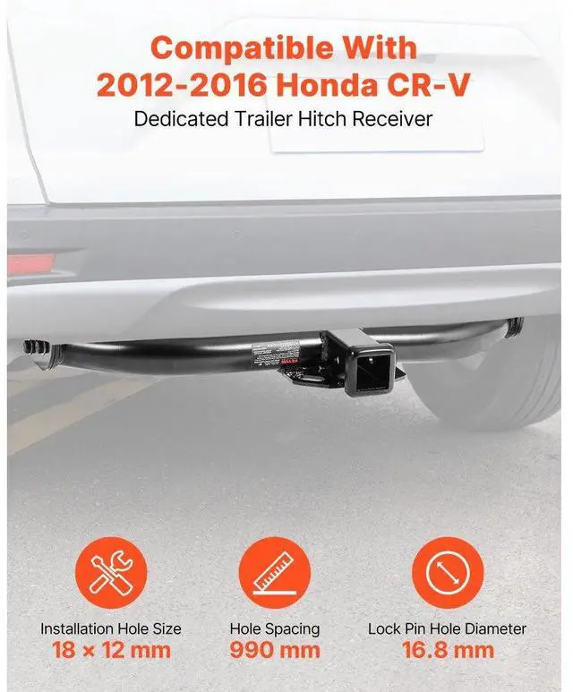 Alt view image 2 of 7 - VEVOR Class 3 Trailer Hitch Tow Hitch with 2" Receiver for 2012-2016 Honda CR-V
