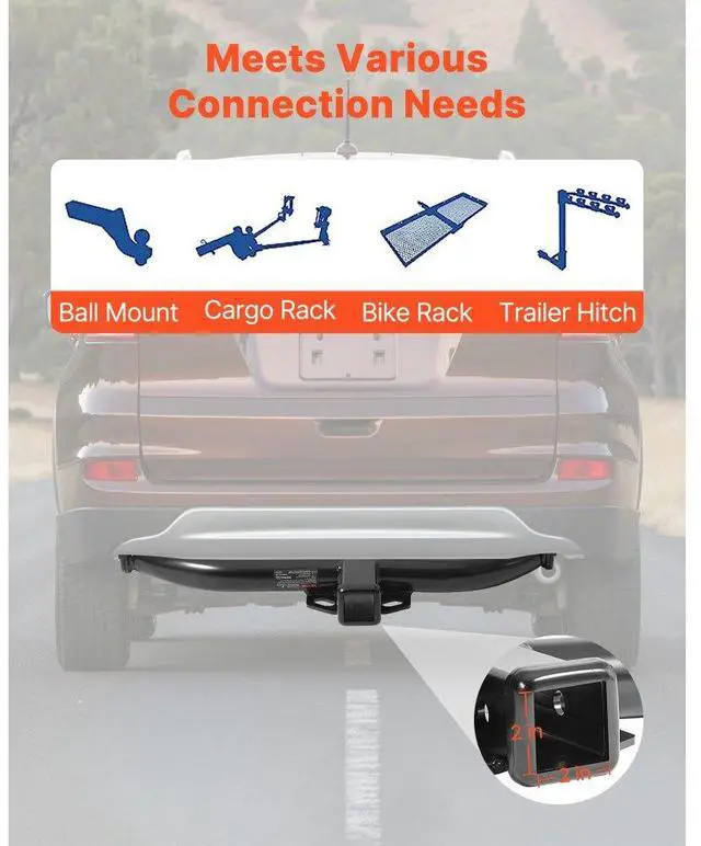 Alt view image 6 of 7 - VEVOR Class 3 Trailer Hitch Tow Hitch with 2" Receiver for 2012-2016 Honda CR-V