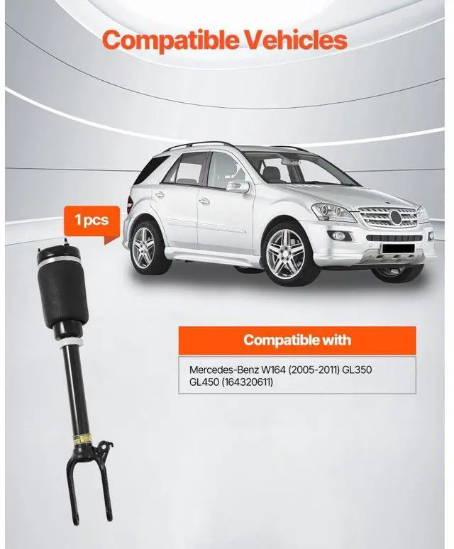 Alt view image 2 of 7 - Front Air Suspension Struts Shock Absorbers Compatible With Mercedes Benz W164