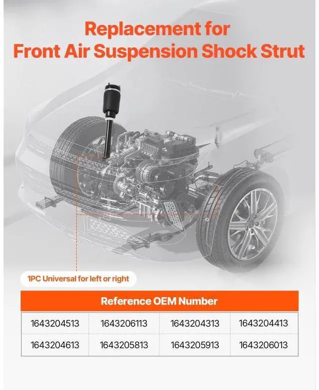 Alt view image 3 of 7 - Front Air Suspension Struts Shock Absorbers Compatible With Mercedes Benz W164