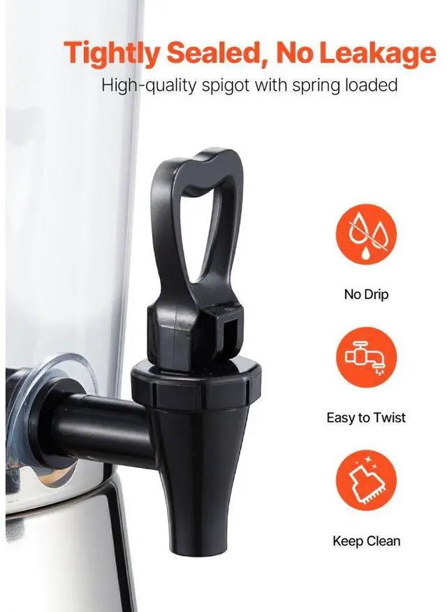 Alt view image 5 of 7 - Drink Dispenser 2.1 Gal Beverage Dispenser for Parties with Spigot Ice Chamber