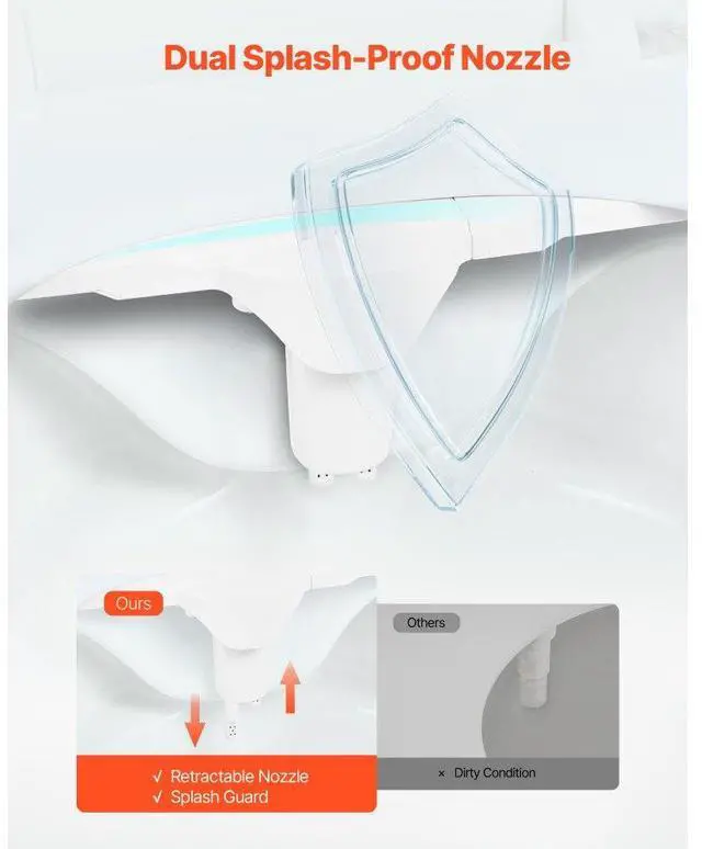 Alt view image 4 of 7 - Bidet Attachment for Toilet Hot and Cold Dual Nozzles Adjustable Pressure