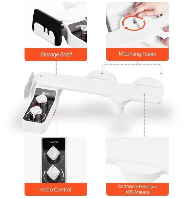 Alt view image 6 of 7 - Bidet Attachment for Toilet Hot and Cold Dual Nozzles Adjustable Pressure