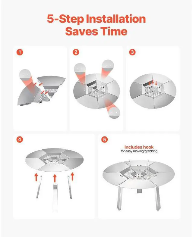 Alt view image 5 of 14 - Fire Pit Heat Deflector for Solo Stove Yukon 20 in Bonfire Stainless Steel