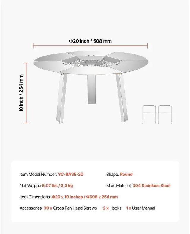 Alt view image 7 of 14 - Fire Pit Heat Deflector for Solo Stove Yukon 20 in Bonfire Stainless Steel