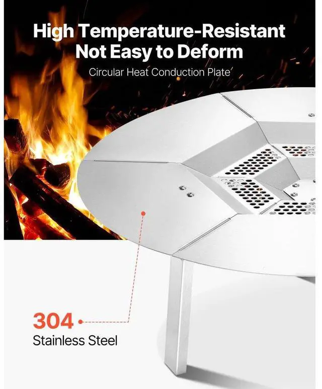 Alt view image 3 of 14 - Fire Pit Heat Deflector for Solo Stove Yukon 25 in Bonfire Stainless Steel