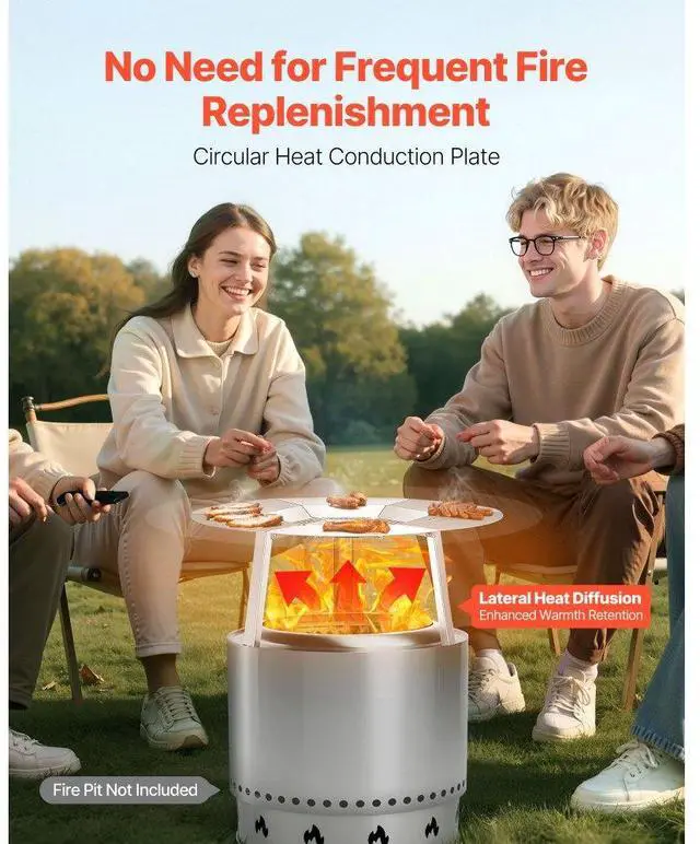 Alt view image 2 of 14 - Fire Pit Heat Deflector for Solo Stove Yukon 25 in Bonfire Stainless Steel