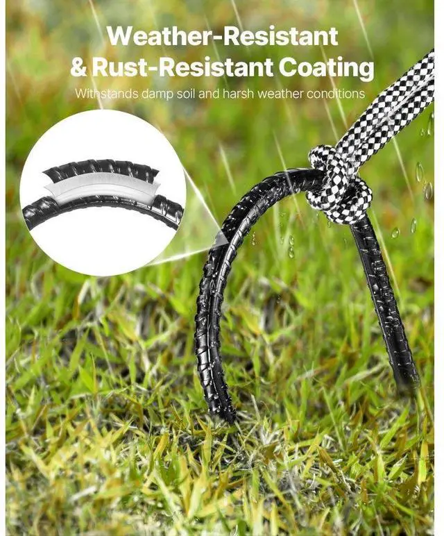 Alt view image 4 of 14 - 12-Inch 8 Pack Rebar Stakes Heavy Duty U Shape Galvanized Steel Ground Anchors