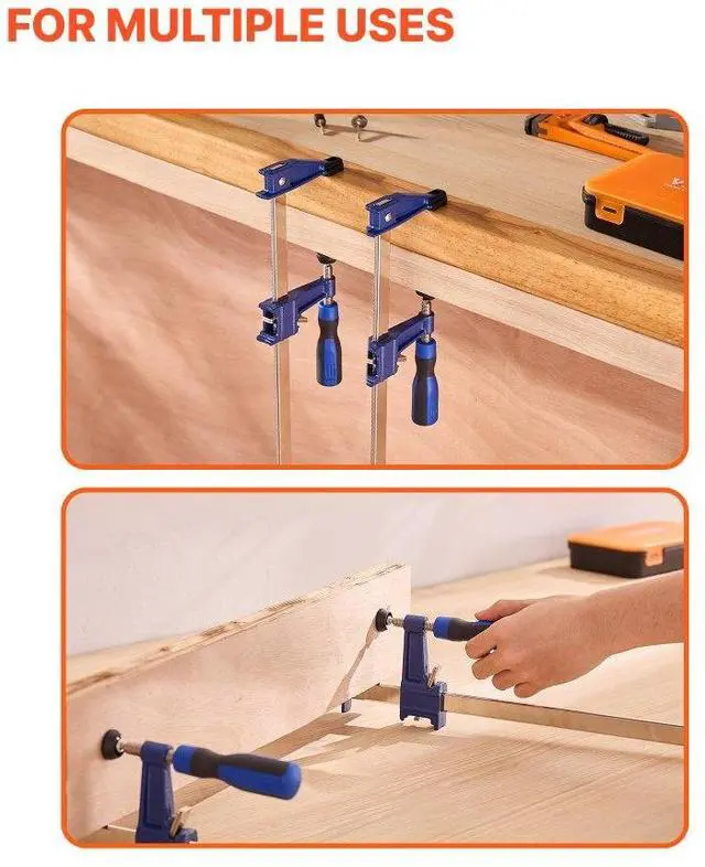 Alt view image 6 of 7 - Bar Clamps for Woodworking 2-Pack 36 inch Opening Lockable F Clamp Cast Iron