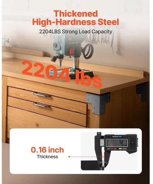 Alt view image 2 of 7 - 8pcs Workbench Corner Brackets Kit 6.5x6.5x6.5 in/165x165x165 mm Angle Brackets