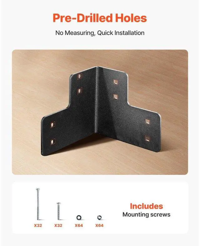 Alt view image 5 of 7 - 8pcs Workbench Corner Brackets Kit 6.5x6.5x6.5 in/165x165x165 mm Angle Brackets