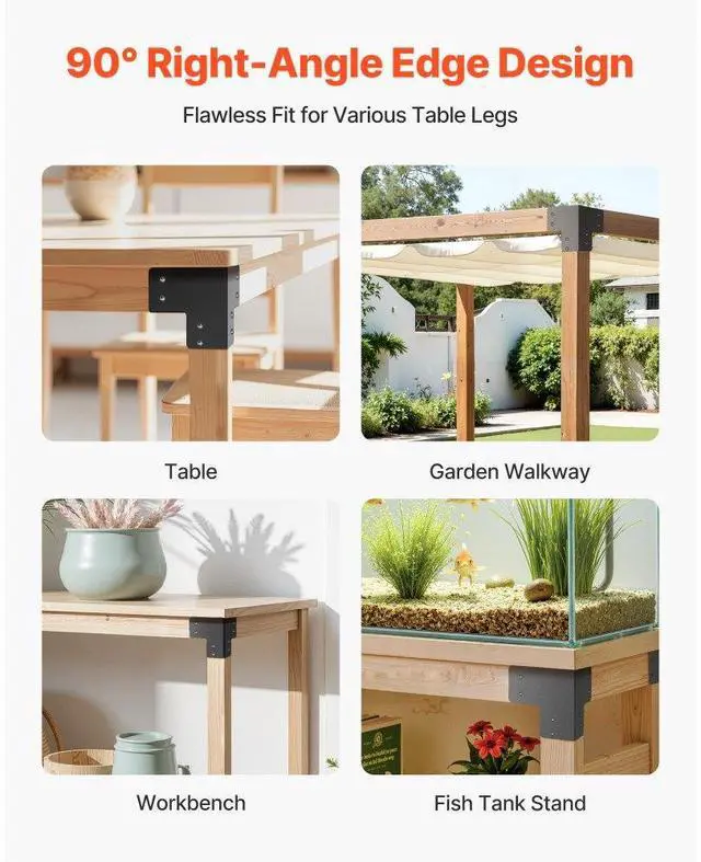 Alt view image 6 of 7 - 8pcs Workbench Corner Brackets Kit 6.5x6.5x6.5 in/165x165x165 mm Angle Brackets