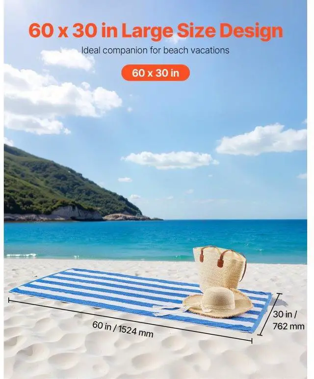 Alt view image 4 of 14 - Beach Towel 4 Pack Large Pool Towel 30 x 60 in 100% Cotton Swimming Towel